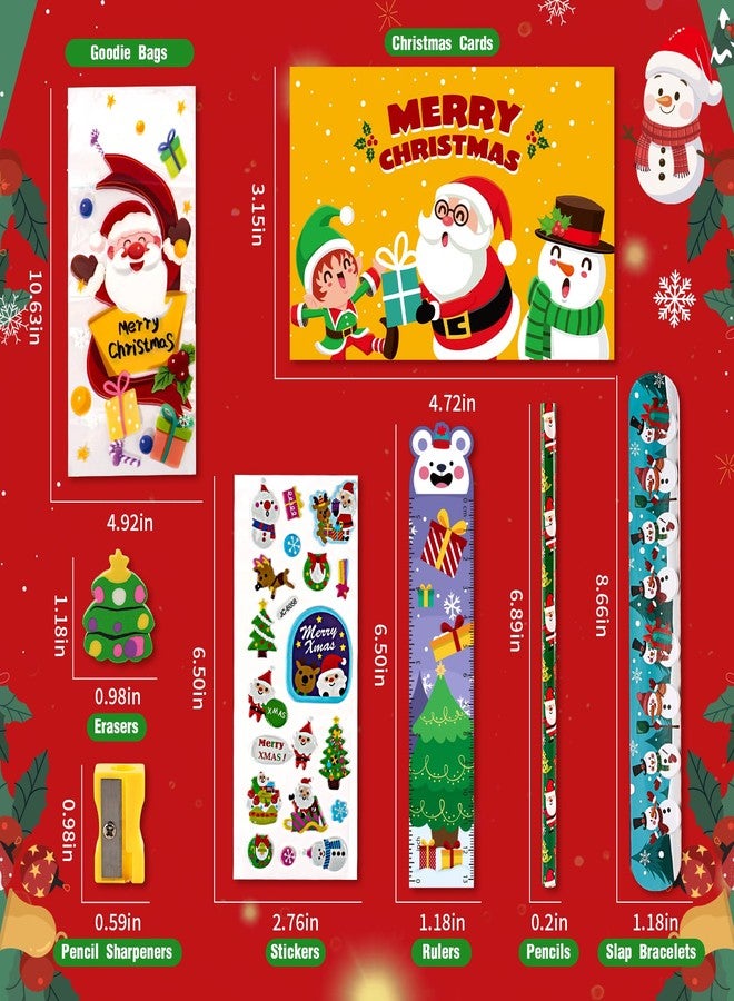 OCHIDO 192 PCS Christmas Party Favors for Kids, Christmas Stationery Set for Stocking Goodie Bag Stuffers, Classroom Christmas Gifts Exchange, School Games Reward Prizes - Image 3